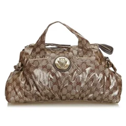 Gucci Vintage - GG Crystal Coated Canvas Hysteria Handbag Bag - Brown - Leather Handbag - Luxury High Quality - Avvenice