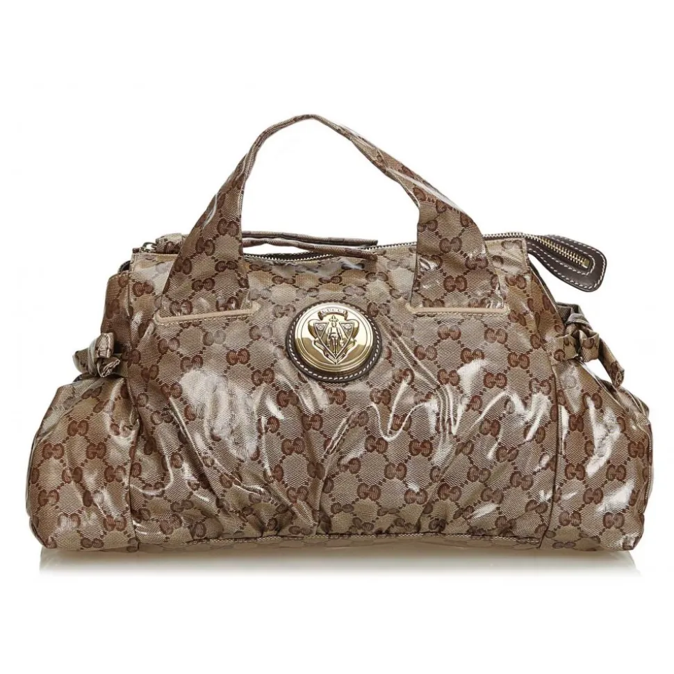Gucci Vintage - GG Crystal Coated Canvas Hysteria Handbag Bag - Brown - Leather Handbag - Luxury High Quality - Avvenice