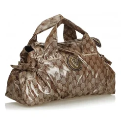 Gucci Vintage - GG Crystal Coated Canvas Hysteria Handbag Bag - Brown - Leather Handbag - Luxury High Quality - Avvenice