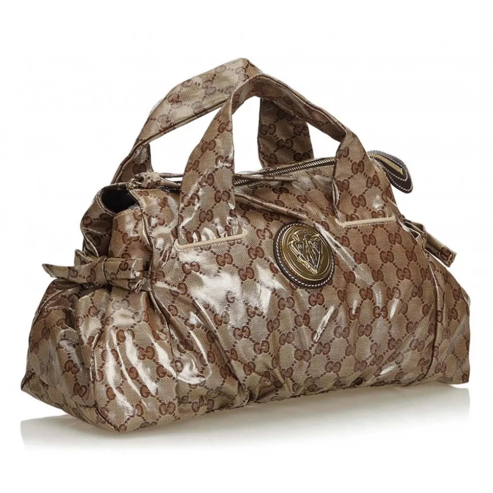 Gucci Vintage - GG Crystal Coated Canvas Hysteria Handbag Bag - Brown - Leather Handbag - Luxury High Quality - Avvenice