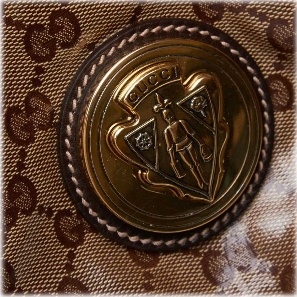 Gucci Vintage - GG Crystal Coated Canvas Hysteria Handbag Bag - Brown - Leather Handbag - Luxury High Quality - Avvenice