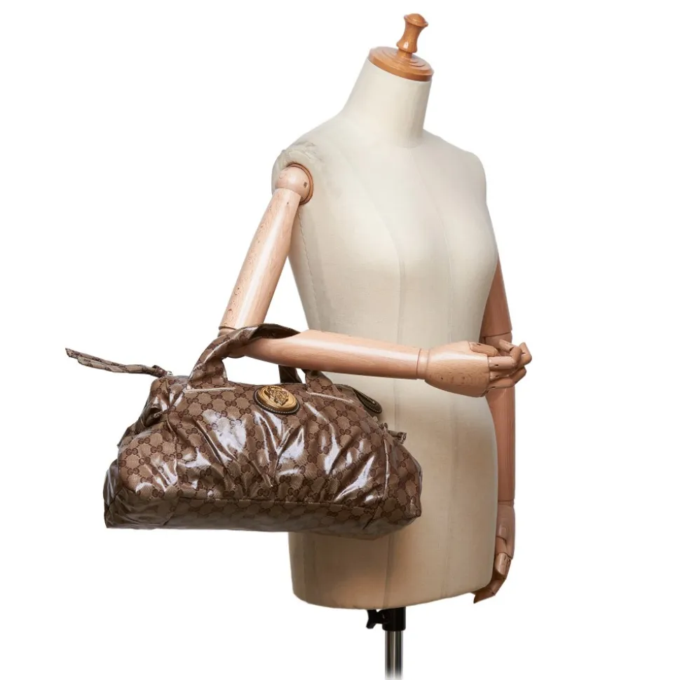 Gucci Vintage - GG Crystal Coated Canvas Hysteria Handbag Bag - Brown - Leather Handbag - Luxury High Quality - Avvenice