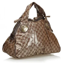Gucci Vintage - GG Crystal Hysteria Handbag Bag - Brown - Leather Handbag - Luxury High Quality - Avvenice