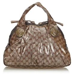 Gucci Vintage - GG Crystal Hysteria Handbag Bag - Brown - Leather Handbag - Luxury High Quality - Avvenice