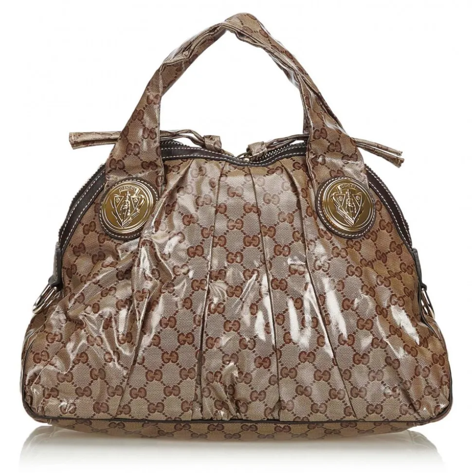 Gucci Vintage - GG Crystal Hysteria Handbag Bag - Brown - Leather Handbag - Luxury High Quality - Avvenice