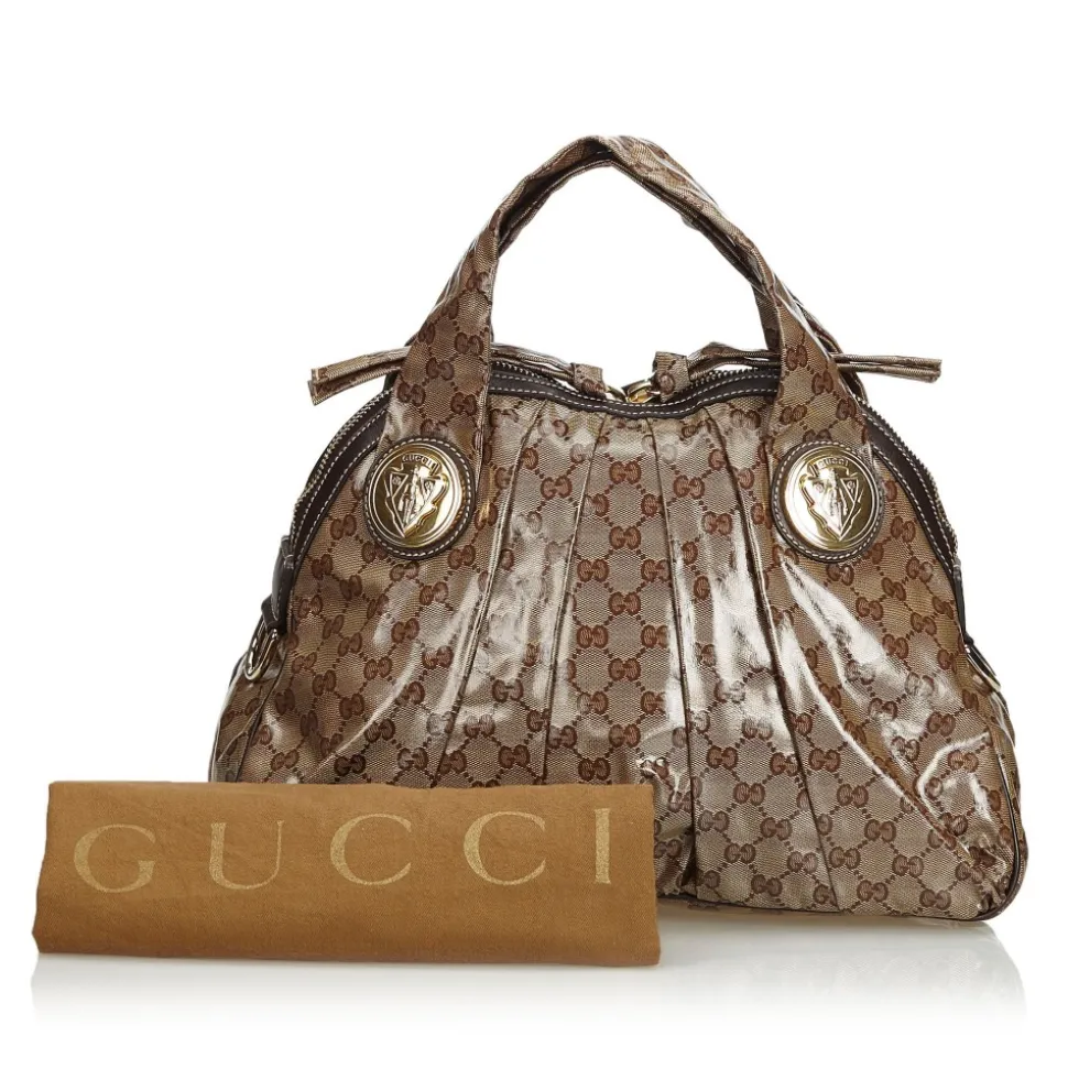 Gucci Vintage - GG Crystal Hysteria Handbag Bag - Brown - Leather Handbag - Luxury High Quality - Avvenice