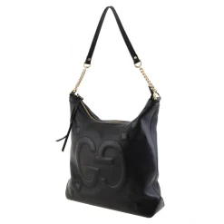 Gucci Vintage - GG Embossed Apollo Leather Shoulder Bag - Black - Leather Handbag - Luxury High Quality - Avvenice