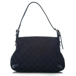 Gucci Vintage - GG Horsebit Jacquard Handbag Bag - Black - Leather Handbag - Luxury High Quality - Avvenice