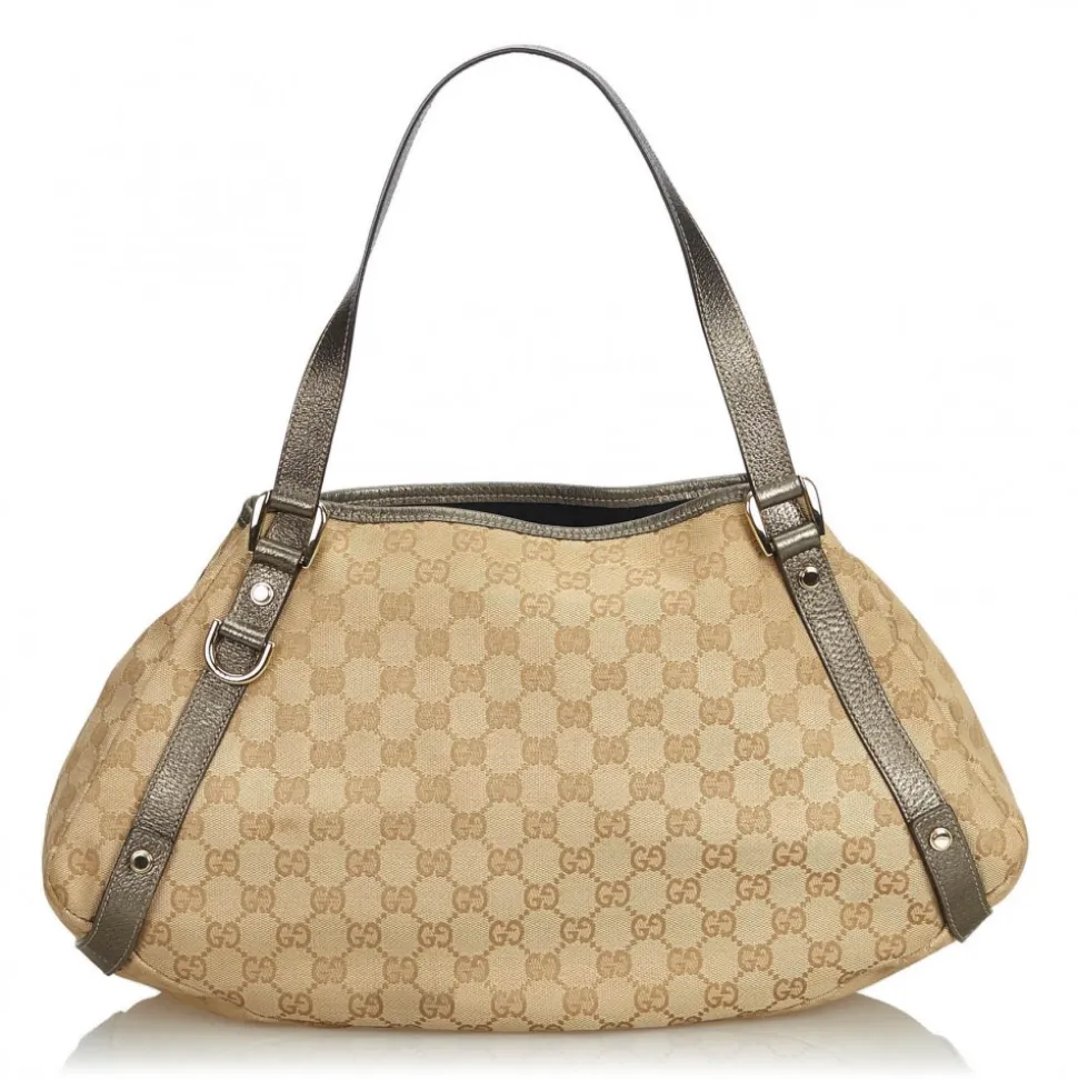 Gucci Vintage - GG Jacquard Pelham Tote Bag - Brown - Leather Handbag - Luxury High Quality - Avvenice