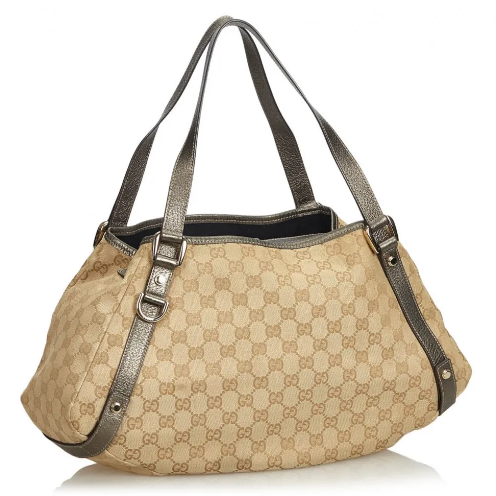 Gucci Vintage - GG Jacquard Pelham Tote Bag - Brown - Leather Handbag - Luxury High Quality - Avvenice