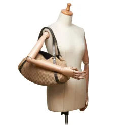 Gucci Vintage - GG Jacquard Pelham Tote Bag - Brown - Leather Handbag - Luxury High Quality - Avvenice