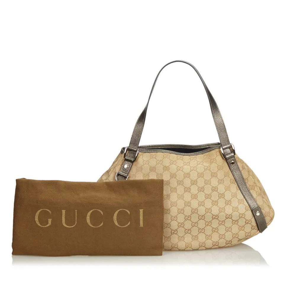 Gucci Vintage - GG Jacquard Pelham Tote Bag - Brown - Leather Handbag - Luxury High Quality - Avvenice