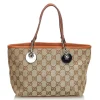 Gucci Vintage - GG Jacquard Tote Bag - Brown - Leather Handbag - Luxury High Quality - Avvenice