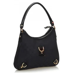 Gucci Vintage - GG Jacquard Abbey Shoulder Bag - Black - Leather Handbag - Luxury High Quality - Avvenice