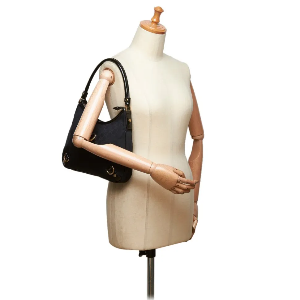 Gucci Vintage - GG Jacquard Abbey Shoulder Bag - Black - Leather Handbag - Luxury High Quality - Avvenice