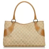 Gucci Vintage - GG Jacquard Tote Bag - Brown - Leather Handbag - Luxury High Quality - Avvenice