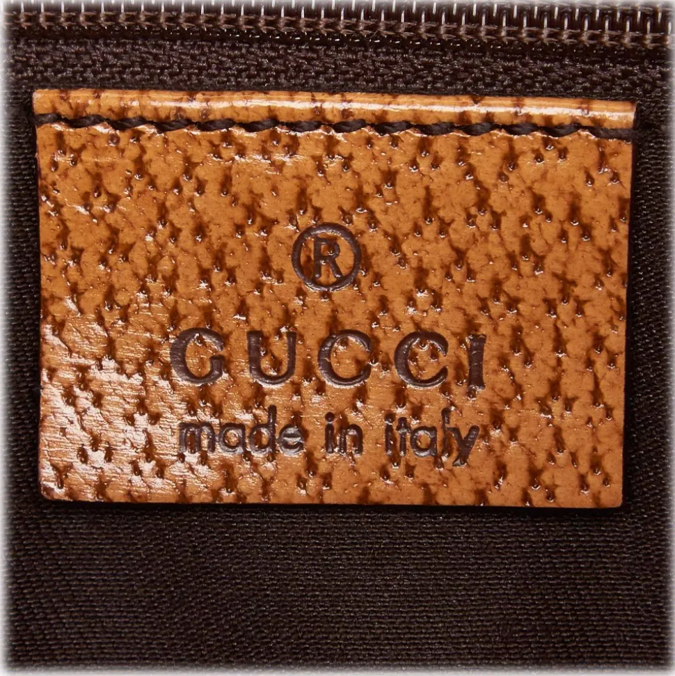 Gucci Vintage - GG Jacquard Tote Bag - Brown - Leather Handbag - Luxury High Quality - Avvenice