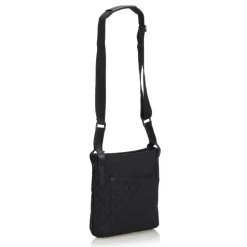 Gucci Vintage - GG Jacquard Crossbody Bag - Black - Leather Handbag - Luxury High Quality - Avvenice