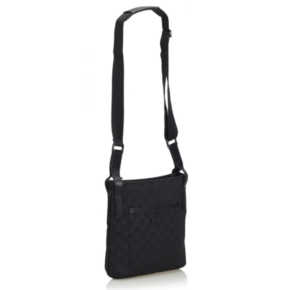Gucci Vintage - GG Jacquard Crossbody Bag - Black - Leather Handbag - Luxury High Quality - Avvenice