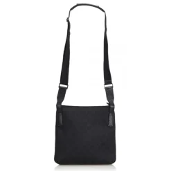 Gucci Vintage - GG Jacquard Crossbody Bag - Black - Leather Handbag - Luxury High Quality - Avvenice