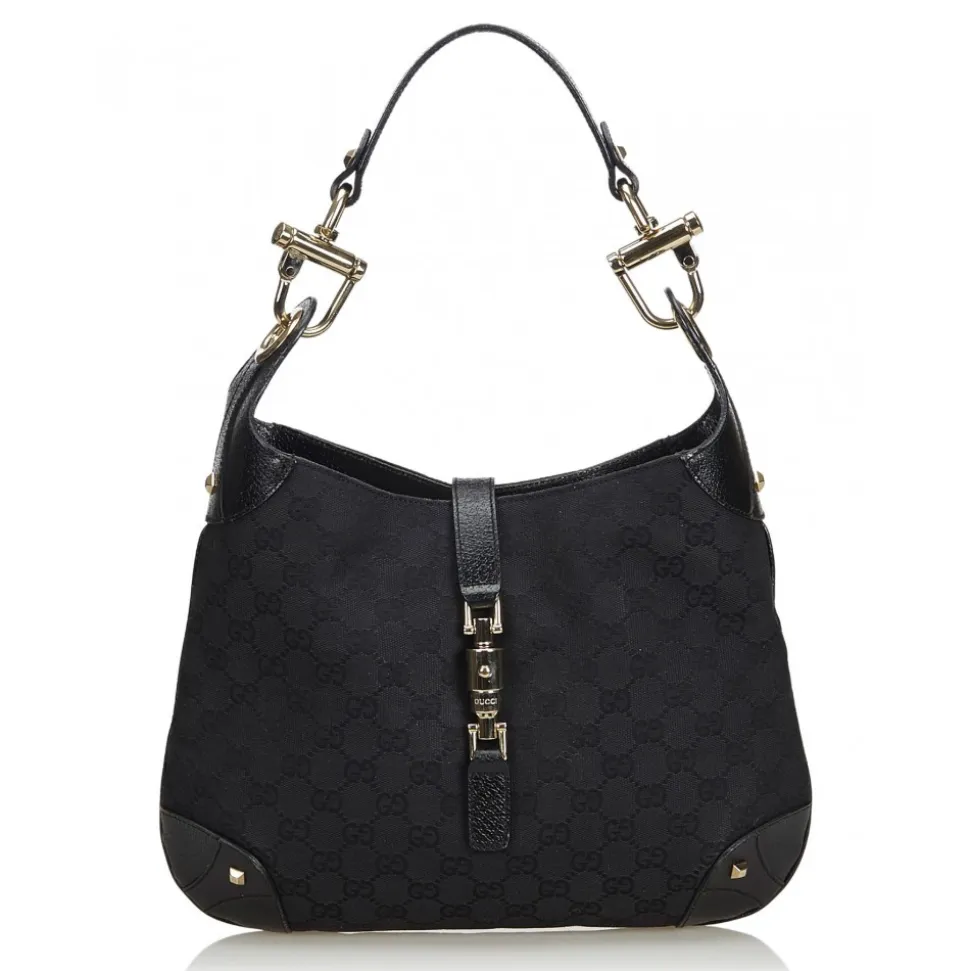 Gucci Vintage - GG New Jackie Jacquard Hobo Bag - Black - Leather Handbag - Luxury High Quality - Avvenice