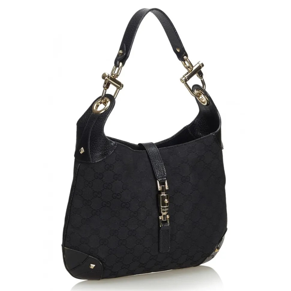 Gucci Vintage - GG New Jackie Jacquard Hobo Bag - Black - Leather Handbag - Luxury High Quality - Avvenice