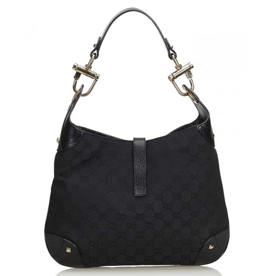 Gucci Vintage - GG New Jackie Jacquard Hobo Bag - Black - Leather Handbag - Luxury High Quality - Avvenice