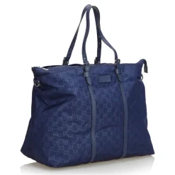 Gucci Vintage - GG Nylon Travel Bag - Blue - Leather Handbag - Luxury High Quality - Avvenice