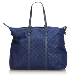 Gucci Vintage - GG Nylon Travel Bag - Blue - Leather Handbag - Luxury High Quality - Avvenice