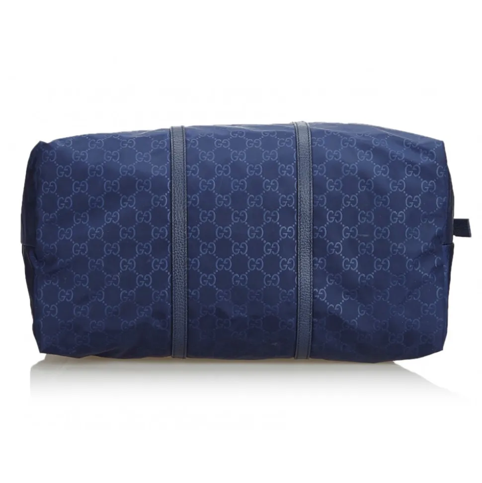 Gucci Vintage - GG Nylon Travel Bag - Blue - Leather Handbag - Luxury High Quality - Avvenice
