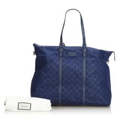 Gucci Vintage - GG Nylon Travel Bag - Blue - Leather Handbag - Luxury High Quality - Avvenice