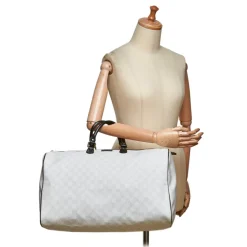 Gucci Vintage - GG Supreme Travel Bag - White - Leather Handbag - Luxury High Quality - Avvenice