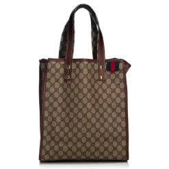 Gucci Vintage - GG Supreme Web Tote Bag - Brown - Leather Handbag - Luxury High Quality - Avvenice