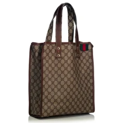 Gucci Vintage - GG Supreme Web Tote Bag - Brown - Leather Handbag - Luxury High Quality - Avvenice