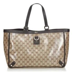 Gucci Vintage - GG Supreme Coated Canvas Abbey-D Ring Tote Bag - Brown - Leather Handbag - Luxury High Quality - Avvenice