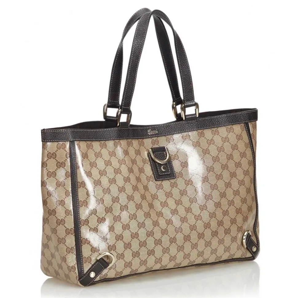 Gucci Vintage - GG Supreme Coated Canvas Abbey-D Ring Tote Bag - Brown - Leather Handbag - Luxury High Quality - Avvenice