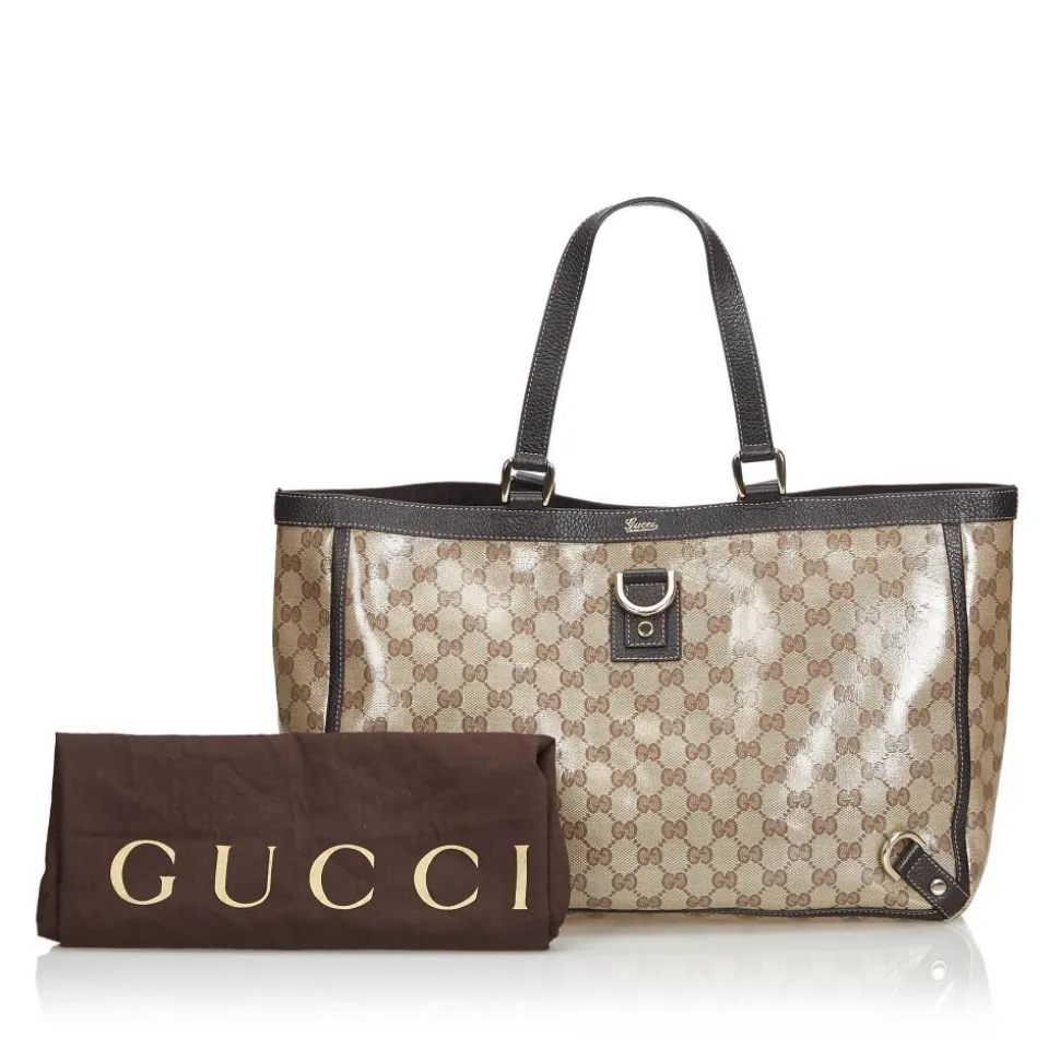 Gucci Vintage - GG Supreme Coated Canvas Abbey-D Ring Tote Bag - Brown - Leather Handbag - Luxury High Quality - Avvenice
