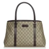 Gucci Vintage - GG Tote Bag - Brown - Leather Handbag - Luxury High Quality - Avvenice