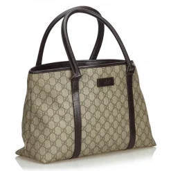 Gucci Vintage - GG Tote Bag - Brown - Leather Handbag - Luxury High Quality - Avvenice
