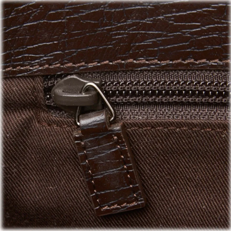 Gucci Vintage - GG Tote Bag - Brown - Leather Handbag - Luxury High Quality - Avvenice