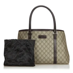 Gucci Vintage - GG Tote Bag - Brown - Leather Handbag - Luxury High Quality - Avvenice