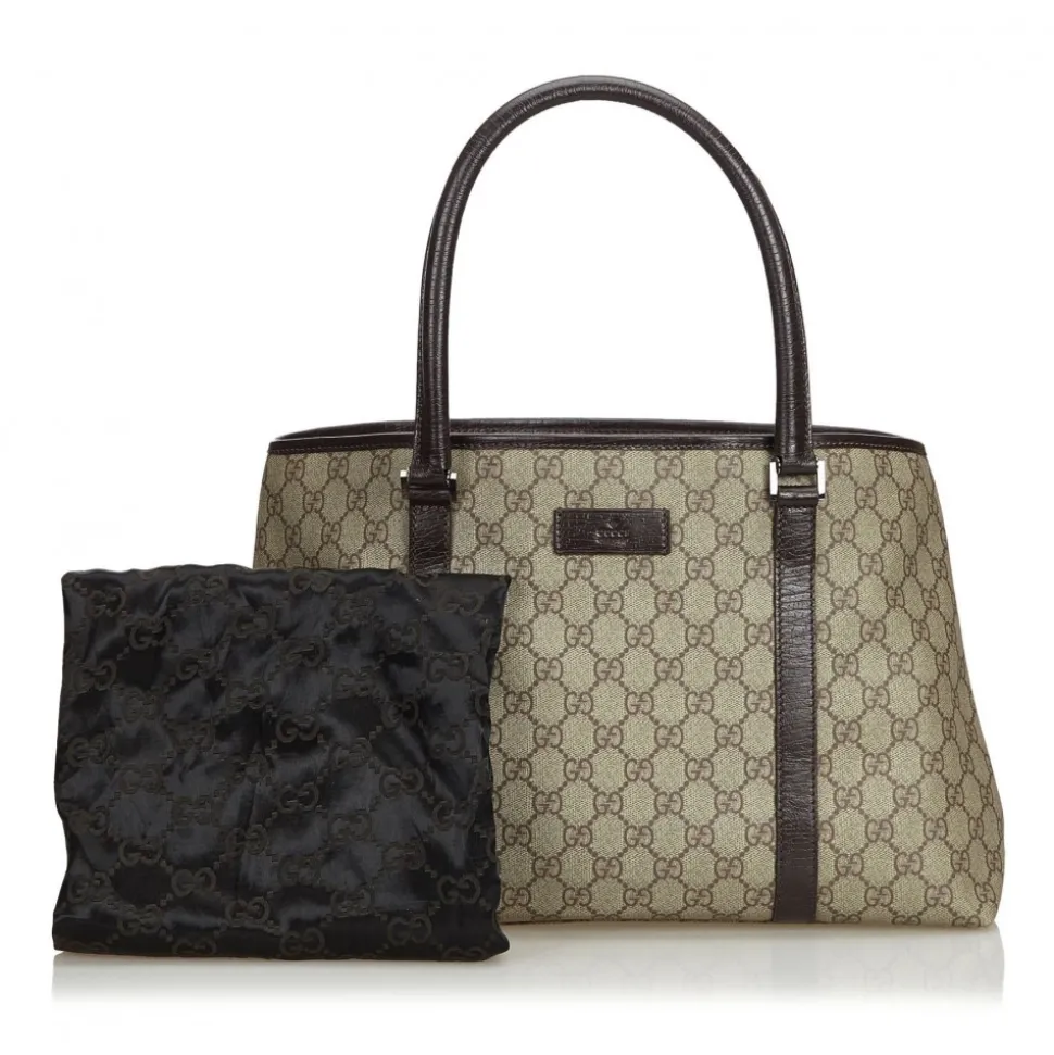 Gucci Vintage - GG Tote Bag - Brown - Leather Handbag - Luxury High Quality - Avvenice