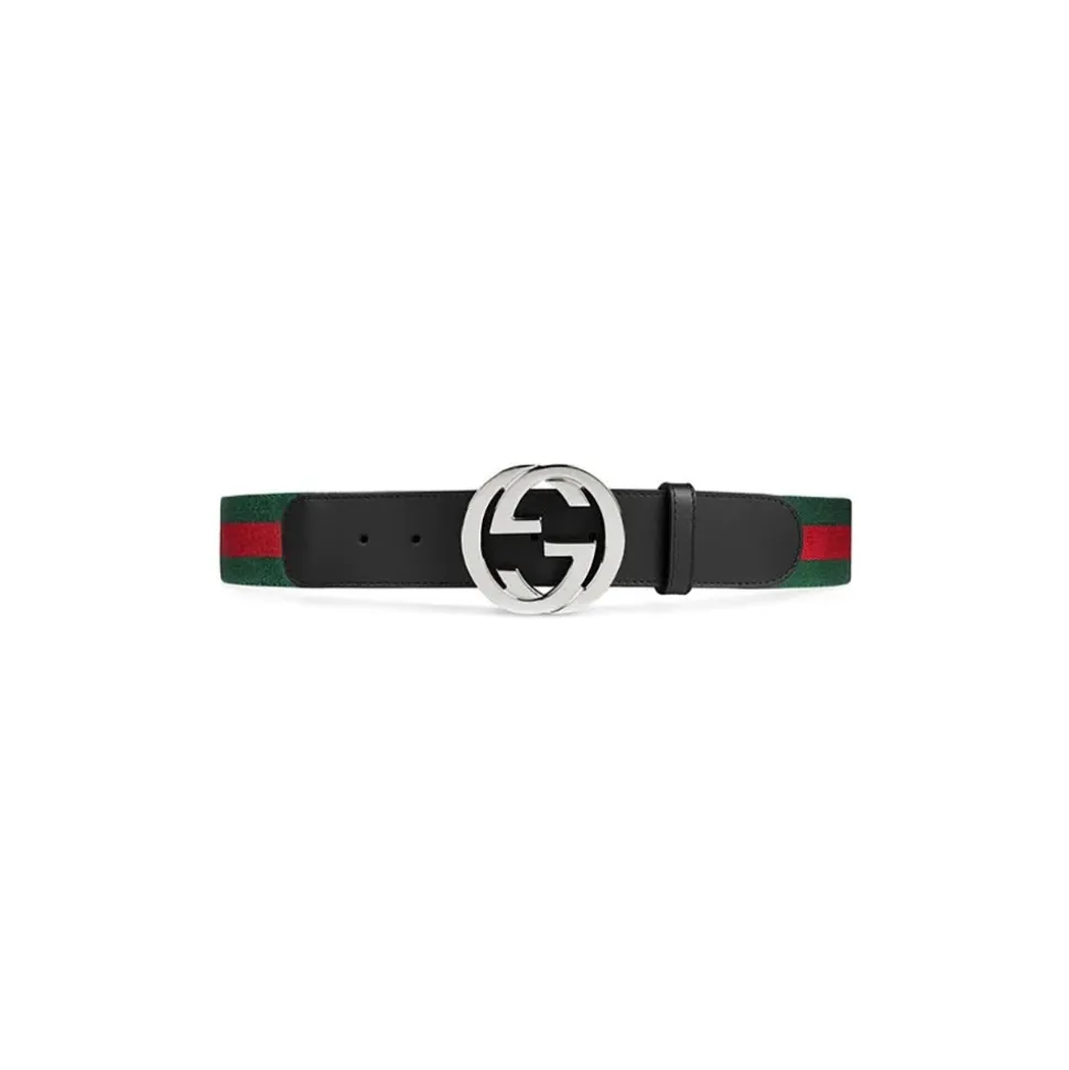 Gucci Vintage - GG Web Belt - Black Multi - Leather Belt - Luxury High Quality - Avvenice