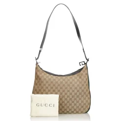 Gucci Vintage - GG Web Jacquard Shoulder Bag - Brown - Leather Handbag - Luxury High Quality - Avvenice