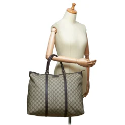 Gucci Vintage - GG Weekender Bag - Brown - Leather Handbag - Luxury High Quality - Avvenice