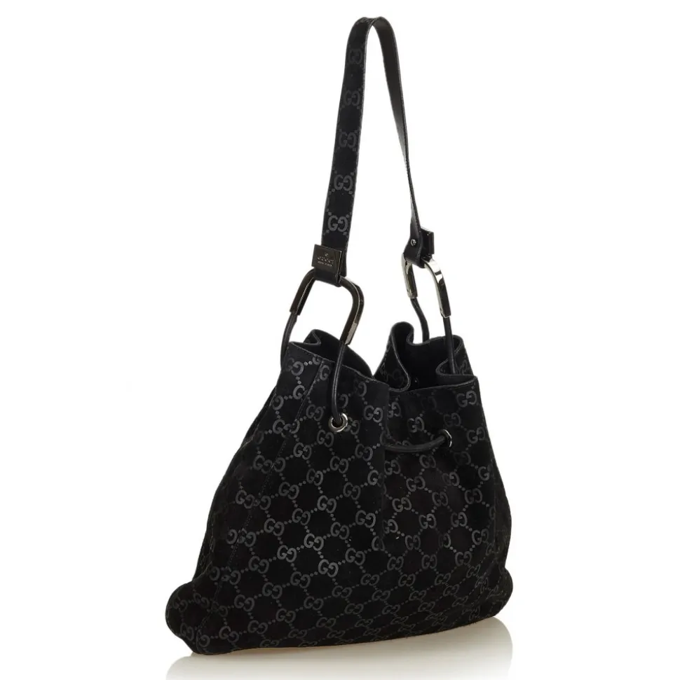 Gucci Vintage - Guccissima Jacquard Tote Bag - Black - Leather Handbag - Luxury High Quality - Avvenice