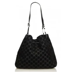 Gucci Vintage - Guccissima Jacquard Tote Bag - Black - Leather Handbag - Luxury High Quality - Avvenice