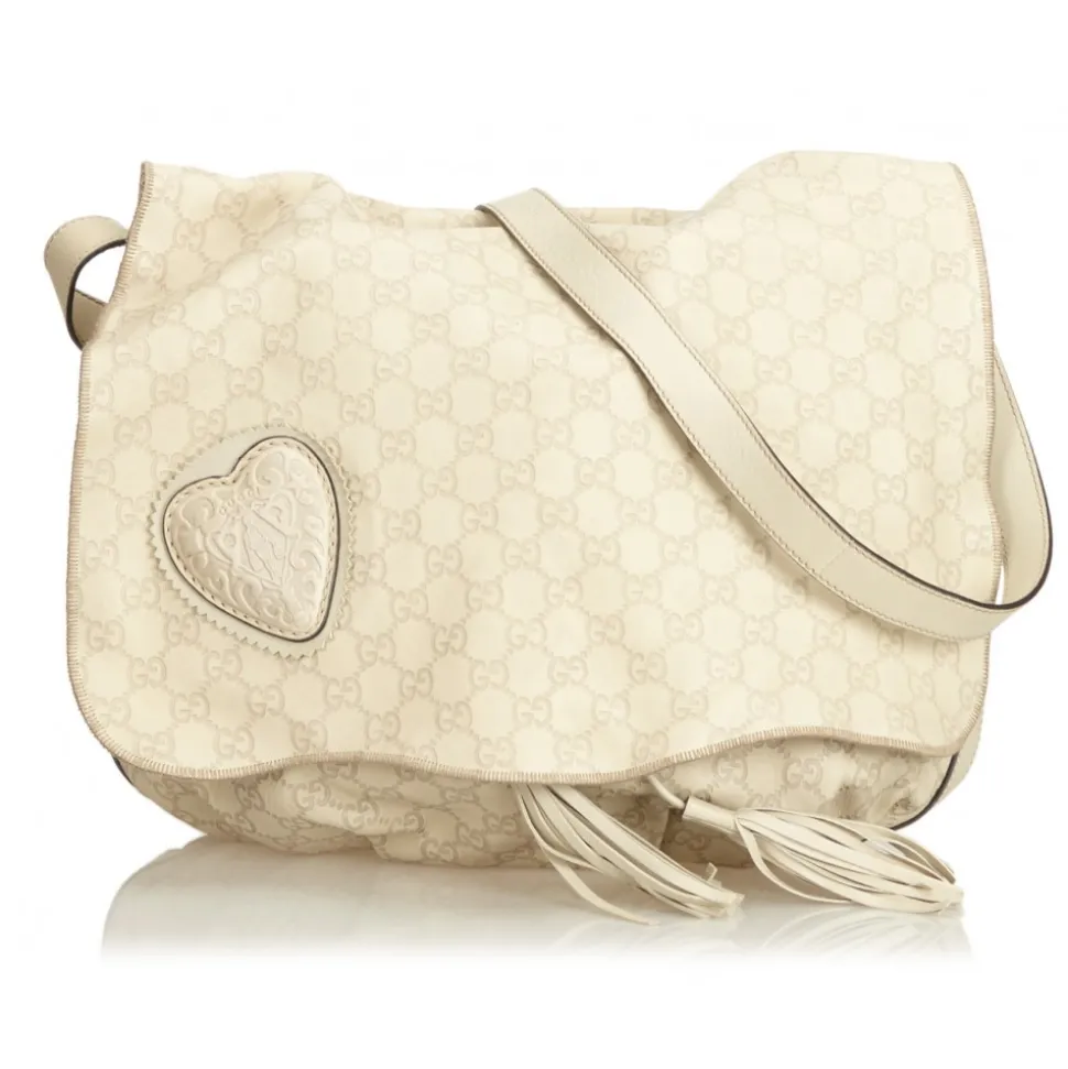Gucci Vintage - Guccissima Leather Tribeca Messenger Bag - White - Leather Handbag - Luxury High Quality - Avvenice