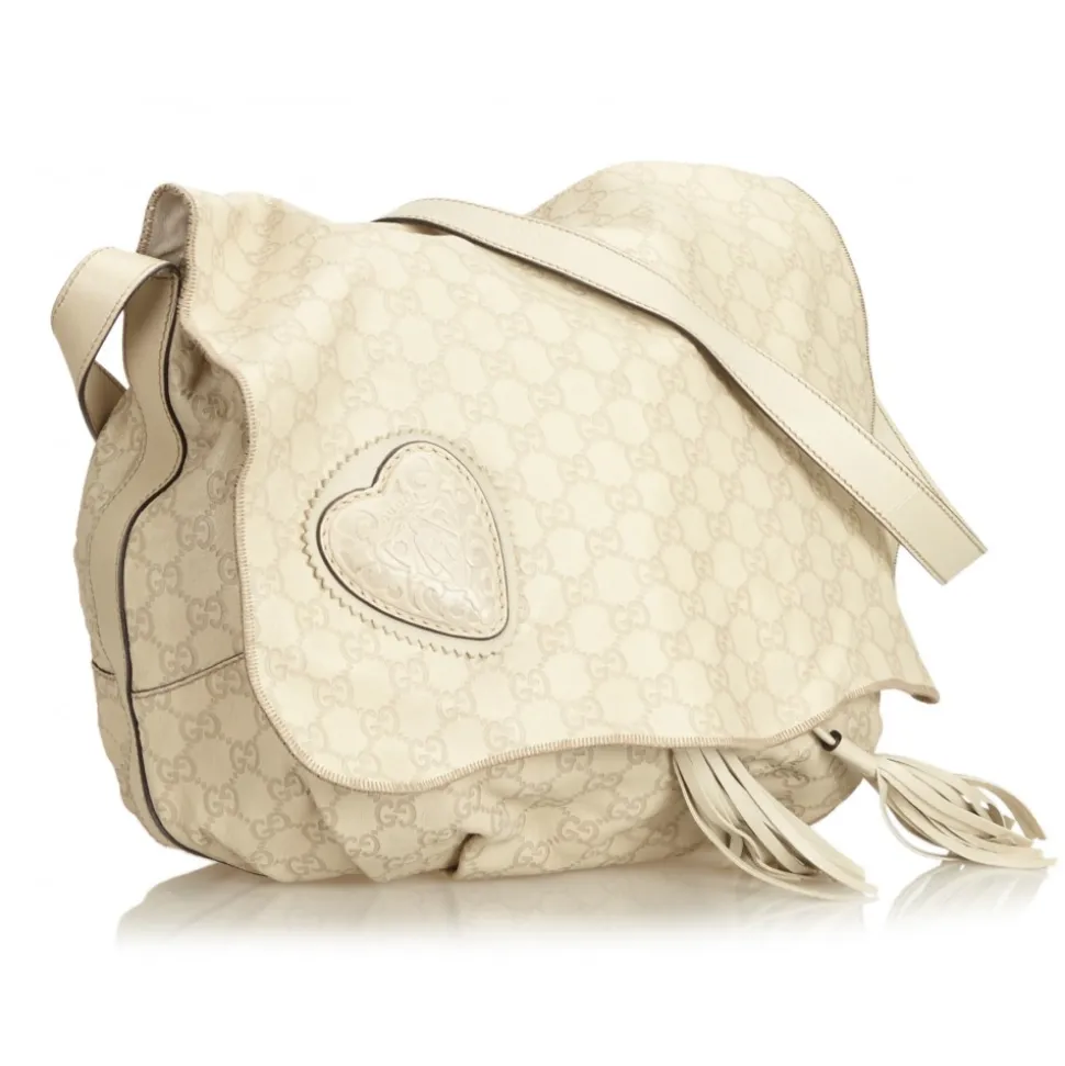 Gucci Vintage - Guccissima Leather Tribeca Messenger Bag - White - Leather Handbag - Luxury High Quality - Avvenice