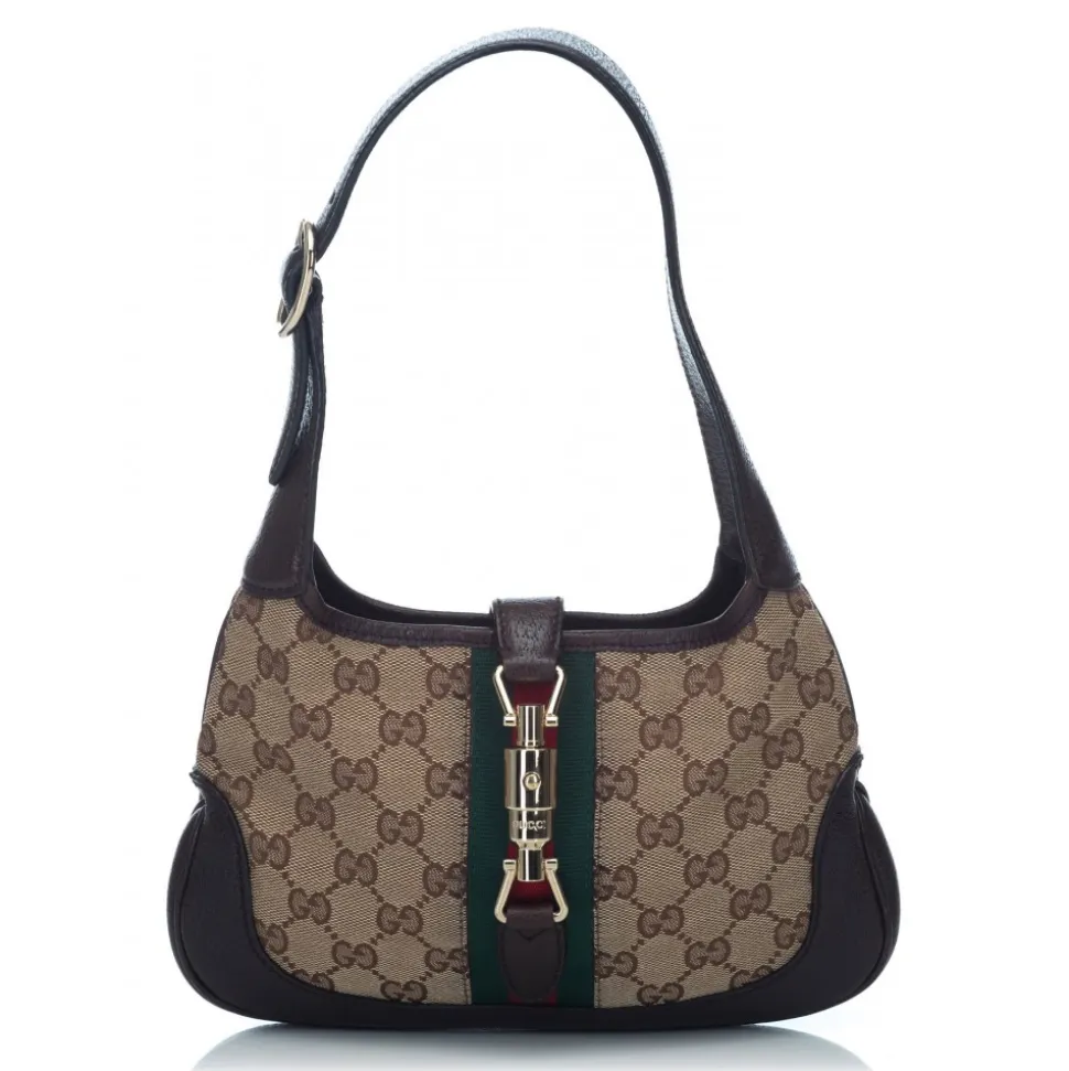 Gucci Vintage - Guccissima Web Canvas Jackie Shoulder Bag - Brown - Leather Handbag - Luxury High Quality - Avvenice